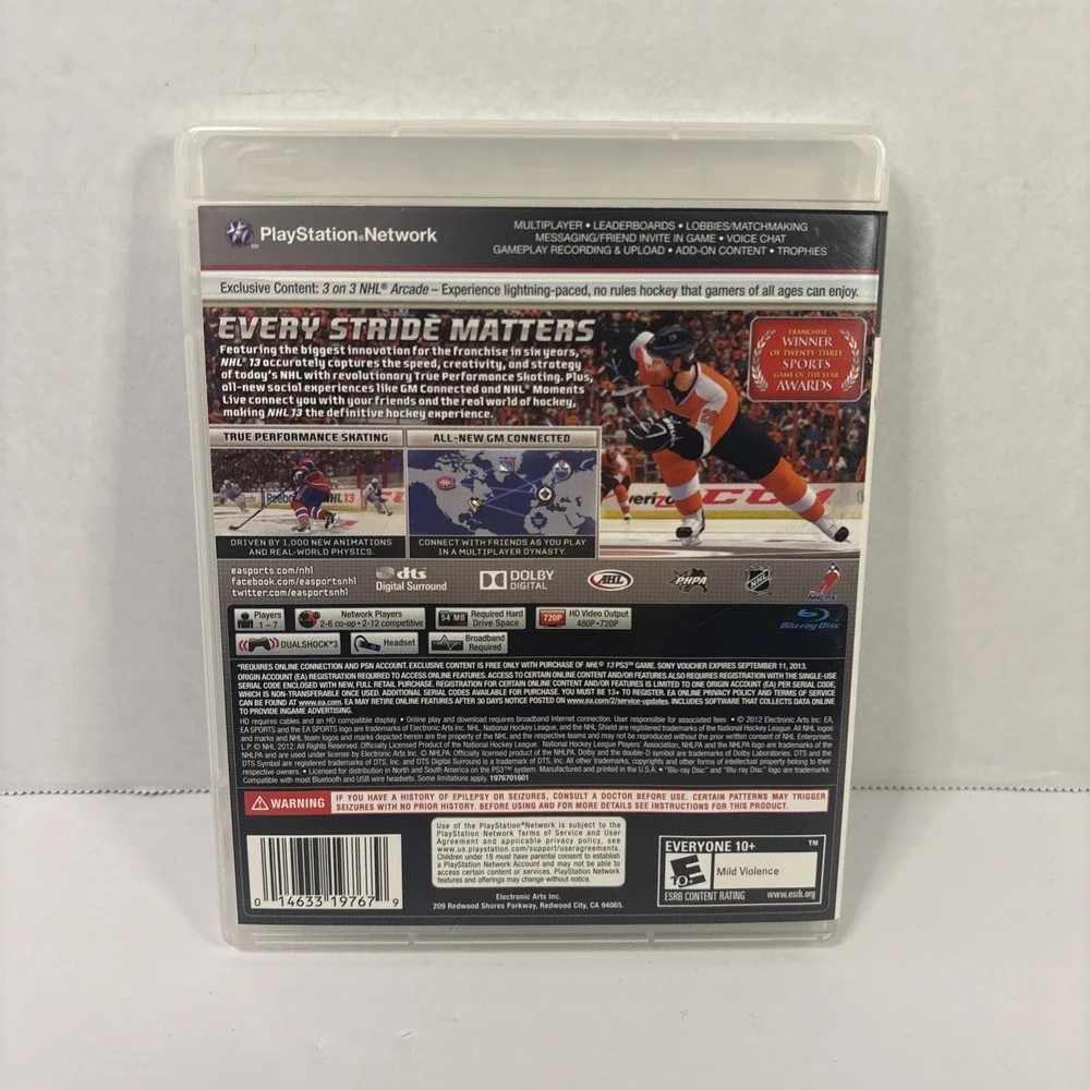 NHL 13 PS3 Sony PlayStation 3 2012 Complete CIB Tested Game